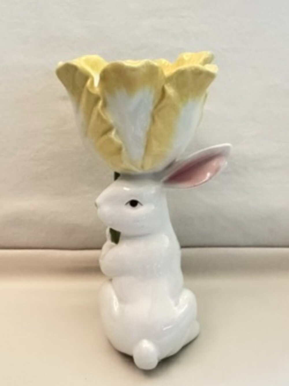 Bunny Rabbit Flower Votive Candle Holder - Picture 2 of 7